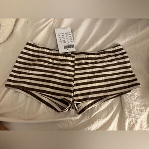 Brandy Melville Brown and White Striped Shorts
